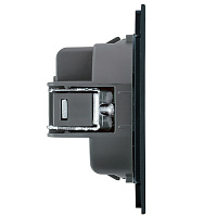 Розетка 1-местная с защитной шторкой (механизм), STEKKER, б/з, 250В, 16А, серия Мия, RST16-3109-05, черный бархат 50453