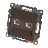 Розетка компьютерная 2-местная RJ-45 (механизм) STEKKER GLS00-7109-04, серия Катрин, шоколад 50006 Розетка компьютерная 2-местная RJ-45 (механизм) STEKKER GLS00-7109-04, серия Катрин, шоколад 50006
