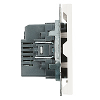 Розетка 2-местная USB + Type C (механизм), STEKKER, 250В, 20W, серия Эмили, RST10-5115-01, белый фарфор, soft touch  49879