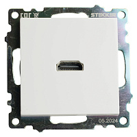 Розетка HDMI 2.1, Type A  (механизм), STEKKER GLS00-7118-01, серия Катрин, белый 50058 Розетка HDMI 2.1, Type A  (механизм), STEKKER GLS00-7118-01, серия Катрин, белый 50058