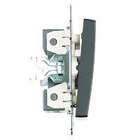 Выключатель 1-клавишный c индикатором (механизм) STEKKER GLS10-7101-05, 250В, 10А, серия Катрин, черный 39605 Выключатель 1-клавишный c индикатором (механизм) STEKKER GLS10-7101-05, 250В, 10А, серия Катрин, черный 39605