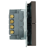 Переключатель перекрестный 2-клавишный (механизм), STEKKER, 250В, 10А, серия Эмили, RSW10-5111-09, антрацит, soft touch 50164