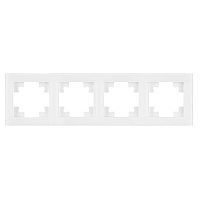 Рамка 4-местная, стекло, STEKKER, GFR00-7004-01, серия Катрин, белый 39257