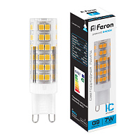 Лампа светодиодная Feron LB-433 G9 7W 175-265V 6400K 25768 Лампа светодиодная Feron LB-433 G9 7W 175-265V 6400K 25768