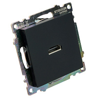 Розетка HDMI 2.1, Type A  (механизм), STEKKER GLS00-7118-05, серия Катрин, черный 50062 Розетка HDMI 2.1, Type A  (механизм), STEKKER GLS00-7118-05, серия Катрин, черный 50062