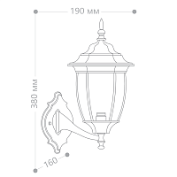 Светильник садово-парковый Feron PL6301 шестигранный на стену вверх 60W E27 230V, черное золото 11897 Светильник садово-парковый Feron PL6301 шестигранный на стену вверх 60W E27 230V, черное золото 11897