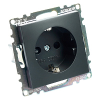 Розетка 1-местная с/з (механизм), STEKKER GLS16-7110-05, 250В, 16А с защитной шторкой, серия Катрин, черный 39610 Розетка 1-местная с/з (механизм), STEKKER GLS16-7110-05, 250В, 16А с защитной шторкой, серия Катрин, черный 39610