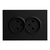 Розетка 2-местная с защитной шторкой, STEKKER,  б/з, 250В, 16А, серия Эмили, RST16-5116-05, черный уголь, soft touch 49851