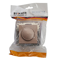 Выключатель диммирующий TRIAC(механизм), STEKKER GLS10-7106-02, 250V, 500W, серия Катрин, шампань 39601 Выключатель диммирующий TRIAC(механизм), STEKKER GLS10-7106-02, 250V, 500W, серия Катрин, шампань 39601