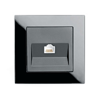 Розетка компьютерная 1-местная RJ-45,STEKKER, GLS00-7007-05, серия Катрин, черный  39510 Розетка компьютерная 1-местная RJ-45,STEKKER, GLS00-7007-05, серия Катрин, черный  39510