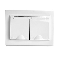 Розетка 2-местная с/з с крышкой, STEKKER, PST16-9015-01, 250В, 16А, серия Эрна, белый 49139 Розетка 2-местная с/з с крышкой, STEKKER, PST16-9015-01, 250В, 16А, серия Эрна, белый 49139