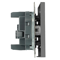 Выключатель 1-клавишный (механизм), СЗК, STEKKER, 250В, 10А, серия Эмили, RSW10-5103-10ZK, платиново-серый, soft touch 50238