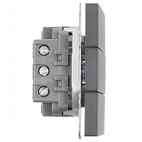 Выключатель 3-клавишный (механизм), STEKKER, 250В, 10А, серия Эмили, RSW10-5108-10, платиново-серый, soft touch 49948