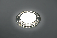 Светильник встраиваемый с белой LED подсветкой Feron CD5024 потолочный GX53 без лампы, матовый 40524 Светильник встраиваемый с белой LED подсветкой Feron CD5024 потолочный GX53 без лампы, матовый 40524