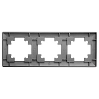 Рамка STEKKER, PFR00-7003-06 3-местная, пластик, серия Катрин, графит 39809 Рамка STEKKER, PFR00-7003-06 3-местная, пластик, серия Катрин, графит 39809