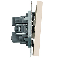 Выключатель 3-клавишный (механизм), STEKKER, 250В, 10А, серия Эмили, RSW10-5108-08, кашемир, soft touch 49896