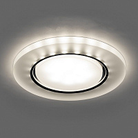 Светильник встраиваемый с белой LED подсветкой Feron CD5020 потолочный GX53 без лампы, белый матовый 32659 Светильник встраиваемый с белой LED подсветкой Feron CD5020 потолочный GX53 без лампы, белый матовый 32659