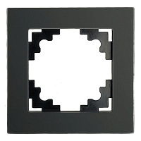 Рамка 1-местная, стекло, STEKKER GFR00-7001-05М, серия Катрин, черный матовый 49600