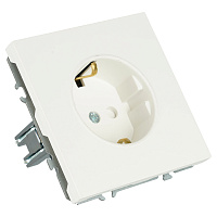 Розетка 1-местная с з/ш, с/з (механизм), СЗК, STEKKER, 250В, 16А, серия Эмили, RST16-5110-01ZK, белый фарор, soft touch 50235