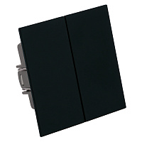 Выключатель 2-клавишный (механизм), STEKKER, 250В, 10А, серия Мия, RSW10-3104-05, черный бархат  50443