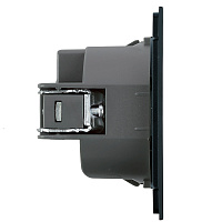 Розетка 1-местная с защитной шторкой с/з (механизм), STEKKER, 250В, 16А, серия Мия, RST16-3110-05, черный бархат 50454