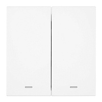 Выключатель 2-клавишный c индикатором (механизм), STEKKER, 250В, 10А, серия Мия, RSW10-3102-01, белая магнолия 50432