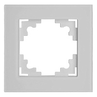 Рамка 1-местная, стекло, STEKKER, GFR00-7001-01М, серия Катрин, белый матовый 49594