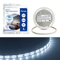 Светодиодная LED лента Feron LS603, 60SMD(2835)/m 4.8W/m 12V 5m 6500К  Артикул 27603 Светодиодная LED лента Feron LS603, 60SMD(2835)/m 4.8W/m 12V 5m 6500К  Артикул 27603