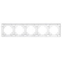 Рамка STEKKER, PFR00-7004-01 4-местная, пластик, серия Катрин, белый 39795