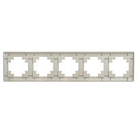 Рамка STEKKER, PFR00-7005-02 5-местная, пластик, серия Катрин, шампань 39806 Рамка STEKKER, PFR00-7005-02 5-местная, пластик, серия Катрин, шампань 39806