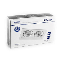Светодиодный светильник Feron AL202 карданный 2x12W 4000K 35 градусов ,белый Светодиодный светильник Feron AL202 карданный 2x12W 4000K 35 градусов ,белый