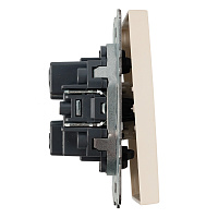 Выключатель 1-клавишный самовозвратный (механизм), STEKKER, 250В, 10А, серия Эмили, RSW10-5112-08, кашемир, soft touch 50364