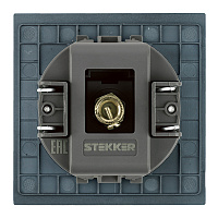 Розетка телевизионная 1-местная (механизм), STEKKER, 75 Ом, 5-862МГц, серия Мия, RST00-3108-05, черный бархат 50449