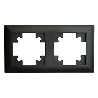 Рамка STEKKER, PFR00-7002-05 2-местная, пластик, серия Катрин, черный 39813