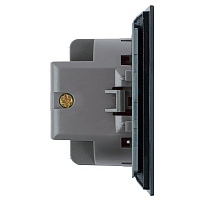 Выключатель 1-клавишный c индикатором (механизм), STEKKER, 250В, 10А, серия Мия, RSW10-3101-05, черный бархат 50445