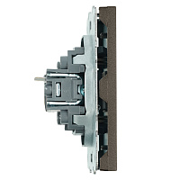 Розетка компьютерная 1-местная RJ-45 (механизм), STEKKER, серия Эмили, RST00-5117-09, антрацит, soft touch 49925