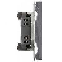 Розетка 1-местная с з/ш, б/з (механизм), СЗК, STEKKER, 250В, 16А, серия Эмили, RST16-5109-10ZK, платиново-серый, soft touch 50242