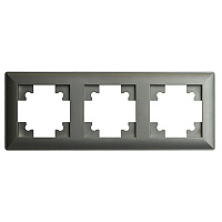 Рамка STEKKER, PFR00-7003-06 3-местная, пластик, серия Катрин, графит 39809 Рамка STEKKER, PFR00-7003-06 3-местная, пластик, серия Катрин, графит 39809