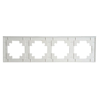 Рамка 4-местная, стекло, STEKKER, GFR00-7004-01, серия Катрин, белый матовый 49597