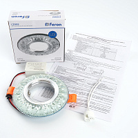 Светильник встраиваемый с белой LED подсветкой Feron CD903 потолочный MR16 G5.3 белый Светильник встраиваемый с белой LED подсветкой Feron CD903 потолочный MR16 G5.3 белый