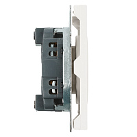 Розетка 1-местная с защитной шторкой (механизм), STEKKER, б/з, 250В, 16А, серия Эмили, RST16-5109-01 , белый фарфор, soft touch  49876