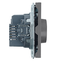 Выключатель диммирующий (механизм), STEKKER, 250В, 500W, серия Эмили, RSW10-5106-10, платиново-серый, soft touch 49946