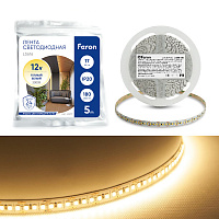 Светодиодная LED лента Feron LS616, 180SMD(2835)/m 17W/m 12V 5m 3000К Артикул 41279 Светодиодная LED лента Feron LS616, 180SMD(2835)/m 17W/m 12V 5m 3000К Артикул 41279