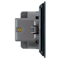 Выключатель 1-клавишный c индикатором (механизм), STEKKER, 250В, 10А, серия Мия, RSW10-3101-05, черный бархат 50445