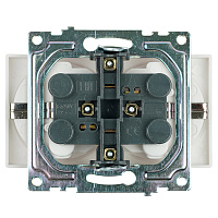 Розетка 2-местная с/з (механизм), STEKKER GLS16-7114-01, с защитной шторкой, 250В, 16А, серия Катрин, белый 39574 Розетка 2-местная с/з (механизм), STEKKER GLS16-7114-01, с защитной шторкой, 250В, 16А, серия Катрин, белый 39574