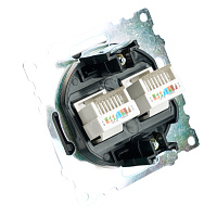 Розетка компьютерная 2-местная RJ-45 (механизм) ,STEKKER ,GLS00-7109-05, серия Катрин, черный  50007 Розетка компьютерная 2-местная RJ-45 (механизм) ,STEKKER ,GLS00-7109-05, серия Катрин, черный  50007