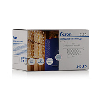 Светодиодная гирлянда Feron CL30 сеть 2х2м + 3м 230V белый c питанием от сети, прозрачный шнур Светодиодная гирлянда Feron CL30 сеть 2х2м + 3м 230V белый c питанием от сети, прозрачный шнур