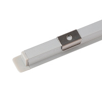 Профиль алюминиевый встраиваемый 9х12мм, серебро, 2м  CAB242 (в комплекте с матовым экраном, 2 заглушками, 4 крепежами) FERON