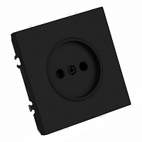 Розетка 1-местная с защитной шторкой (механизм), STEKKER,  б/з, 250В, 16А, серия Эмили, RST16-5109-05, черный уголь, soft touch 49850