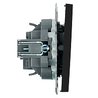 Переключатель 1-клавишный (механизм), СЗК, STEKKER, 250В, 10A, серия Эмили, RSW10-5105-05ZK, черный уголь, soft touch 50248
